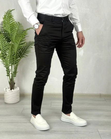 Muške pamučne-flexibile pantalone 1041 crna