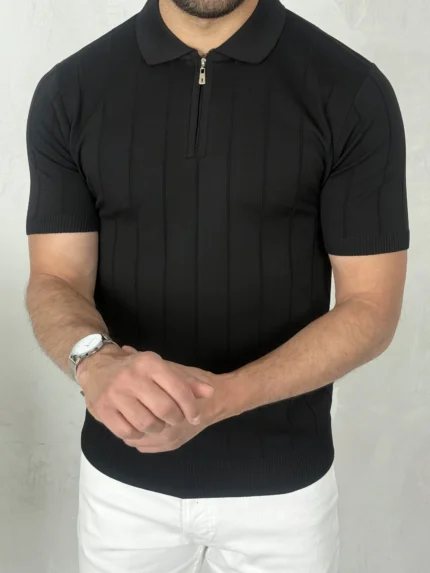 Polo majica sa rajsferšlusom 3032 crna