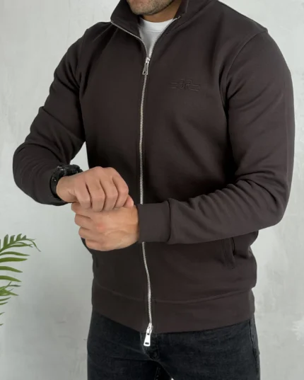 Muški duks sa full zipom 9013 braon