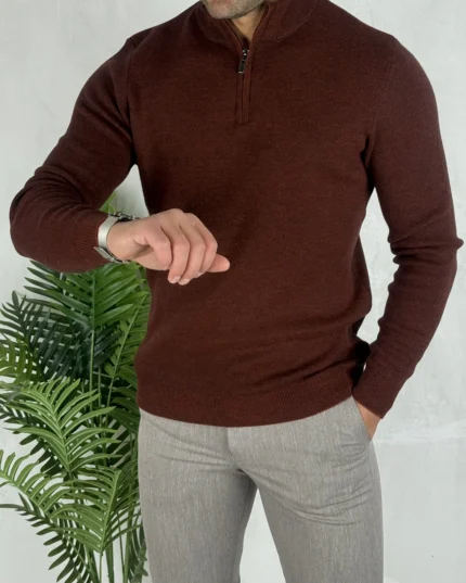 Muški premium džemper 8028 cigla
